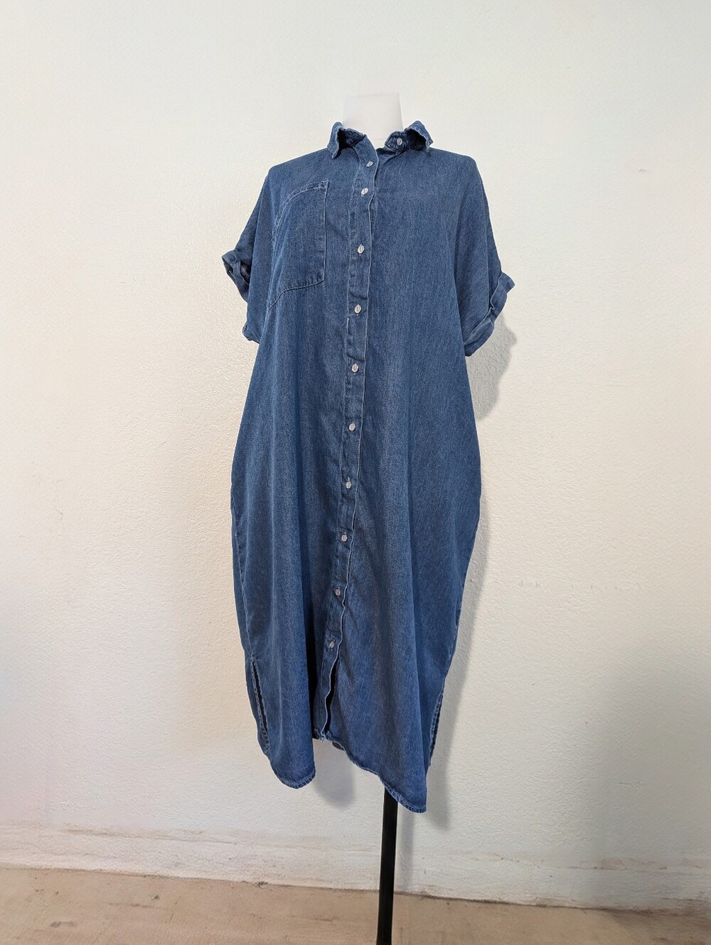 Unbranded Denim Button-Front Shirt Cotton Blend Dress Size X-Large